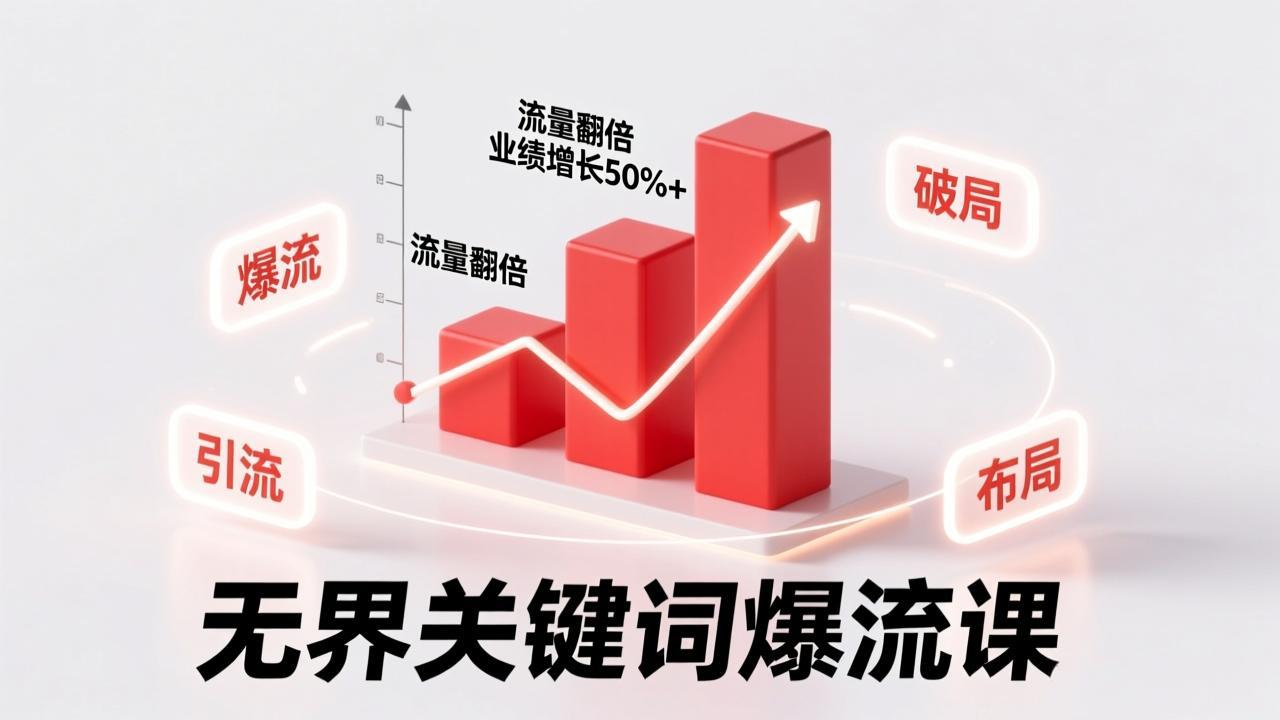 无界关键词爆流课，破局布局逻辑、阶段精准引流，实现流量翻倍，店铺业绩增长50%+。-网创风向标