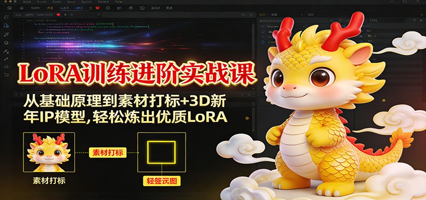 LoRA训练进阶实战课:从基础原理到素材打标+3D新年IP模型,轻松炼出优质LoRA-网创风向标