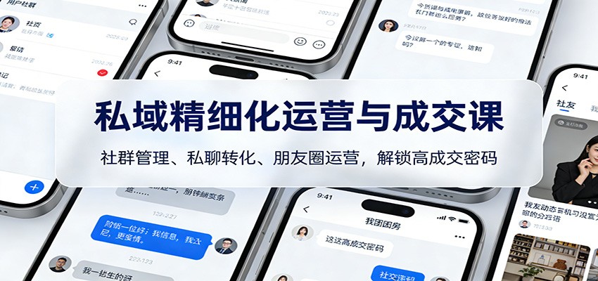 私域精细化运营与成交课：社群管理、私聊转化、朋友圈运营，解锁高成交密码-网创风向标