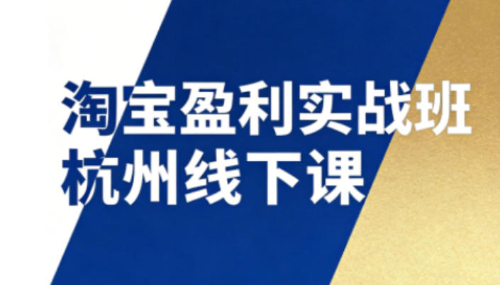 淘宝盈利实战班杭州线下课12月26-28日(音频+字幕),帮你掌握SOP流程+12门核心技术-网创风向标