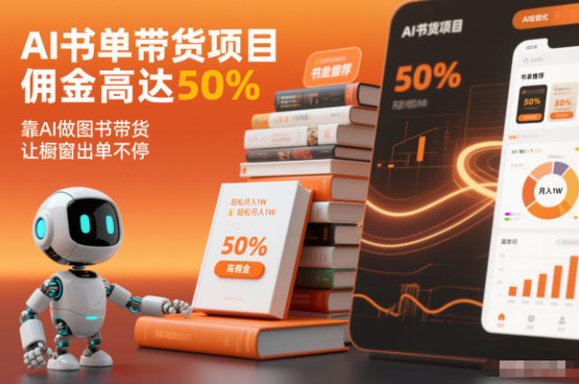 AI书单带货项目，佣金高达50%，靠AI做图书带货，让橱窗出单不停，轻松月入1W-网创风向标