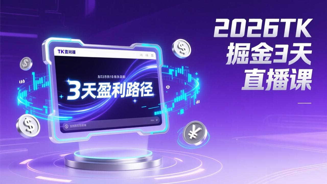 2026TK掘金直播课，起号涨粉+直播带货+商单变现+3天打通盈利路径，月入过万美金-网创风向标