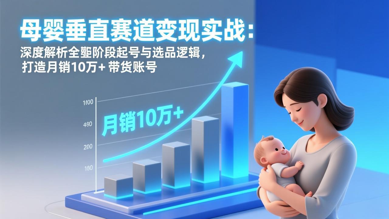 母婴垂直赛道变现实战:深度解析三大阶段起号与选品逻辑,打造月销10万+带货账号-网创风向标