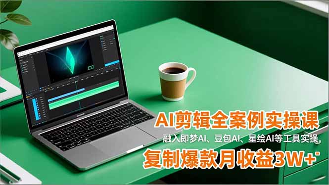 AI剪辑全案例实操课,融入即梦AI、豆包AI、星绘AI等工具实操,复制爆款月收益3W+-网创风向标