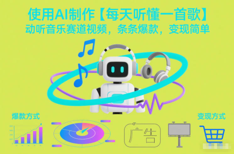 使用AI制作【每天听懂一首歌】动听音乐赛道视频，条条爆款，变现简单-网创风向标