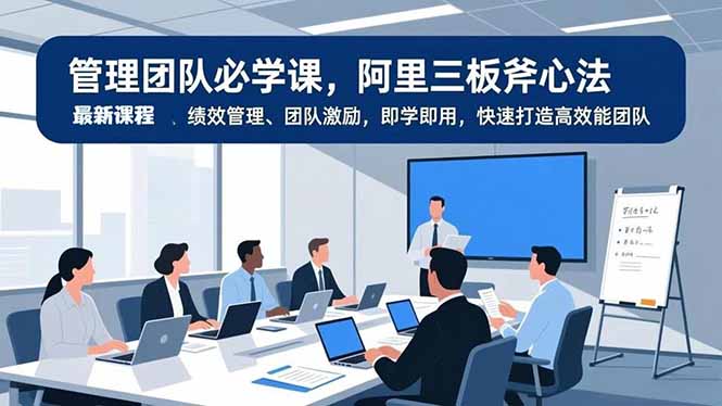 管理团队必学课，阿里三板斧心法、绩效管理、团队激励，即学即用，快速打造高效能团队-网创风向标