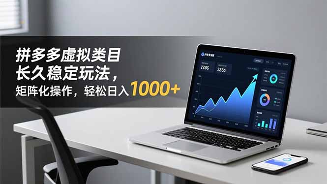 拼多多虚拟类目长久稳定玩法 矩阵化操作，轻松日入 1000+-网创风向标