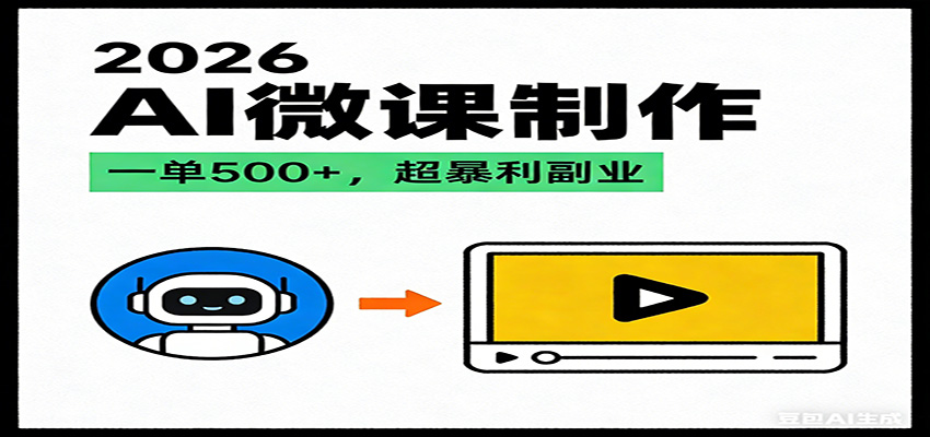 2026AI 风口最稳副业:微课代写制作,一单 500+,人人可做的蓝海项目-网创风向标