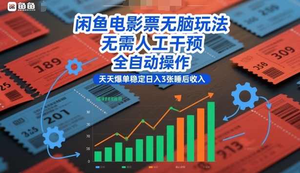 闲鱼电影票无脑玩法，无需人工干预，全自动操作，天天爆单稳定日入3张睡后收入【揭秘】-网创风向标