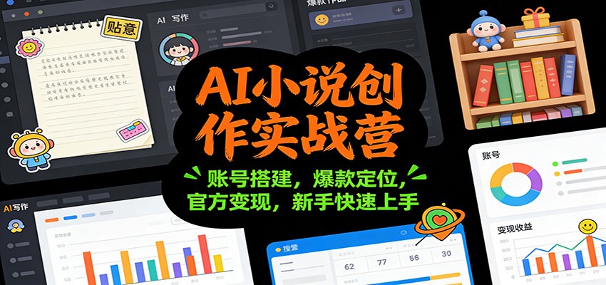 AI小说创作实战营：账号搭建，爆款定位，官方变现，新手快速上手-网创风向标