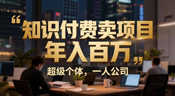 从0到年入百万：超级个体实战心得公开，个人IP×精准引流×成交系统全拆解-网创风向标