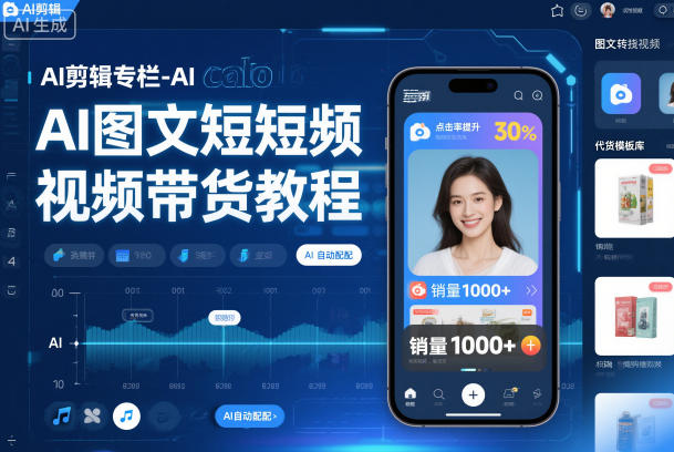 AI剪辑专栏-AI图文短视频带货教程-网创风向标