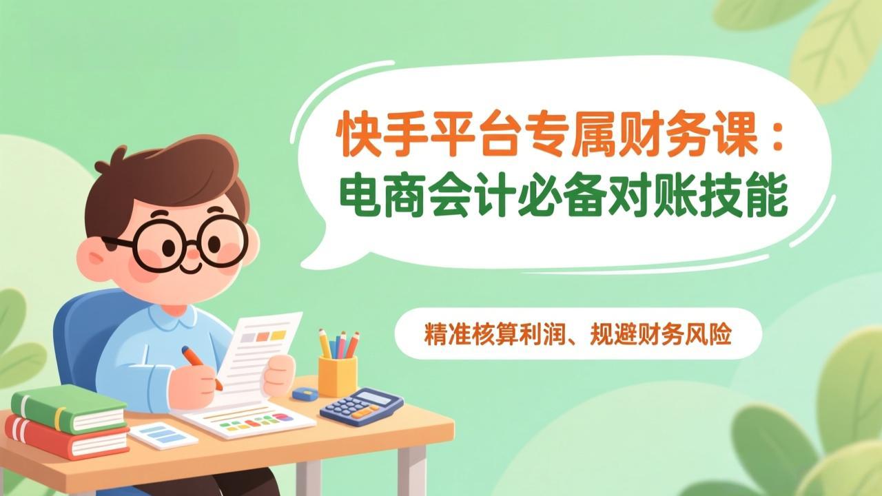 快手平台专属财务课：电商会计必备对账技能，精准核算利润、规避财务风险-网创风向标