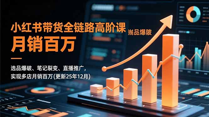 小红书带货全链路高阶课,选品爆破、笔记裂变、直播推广,实现多店月销百万(更新25年12月-网创风向标