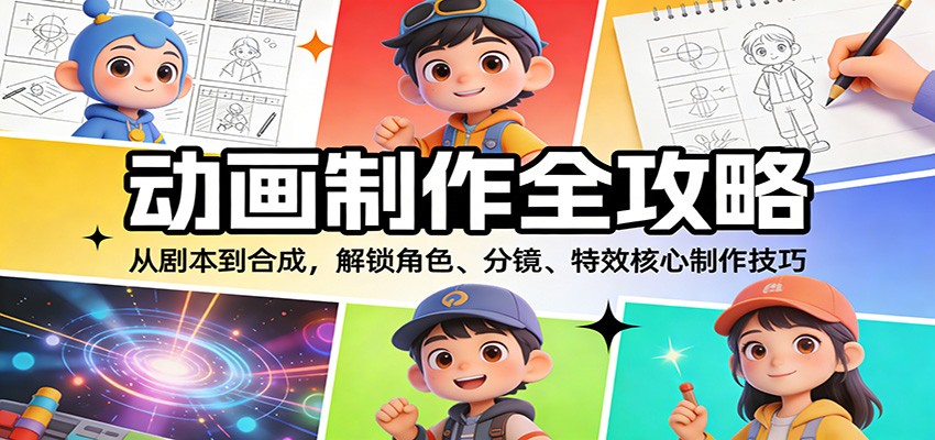 动画制作全攻略：从剧本到合成，解锁角色、分镜、特效核心制作技巧-网创风向标