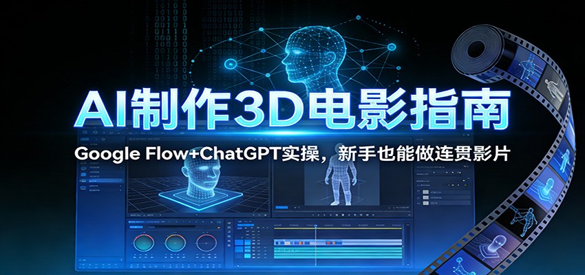 AI制作3D电影指南:Google Flow+ChatGPT实操,新手也能做连贯影片-网创风向标