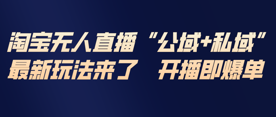 淘宝无人直播最新玩法,包含私域和公域两种玩法-网创风向标