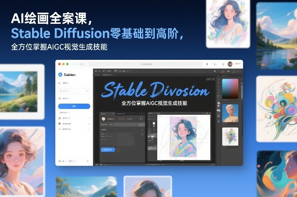 AI绘画全案课,Stable Diffusion零基础到高阶,全方位掌握AIGC视觉生成技能-网创风向标
