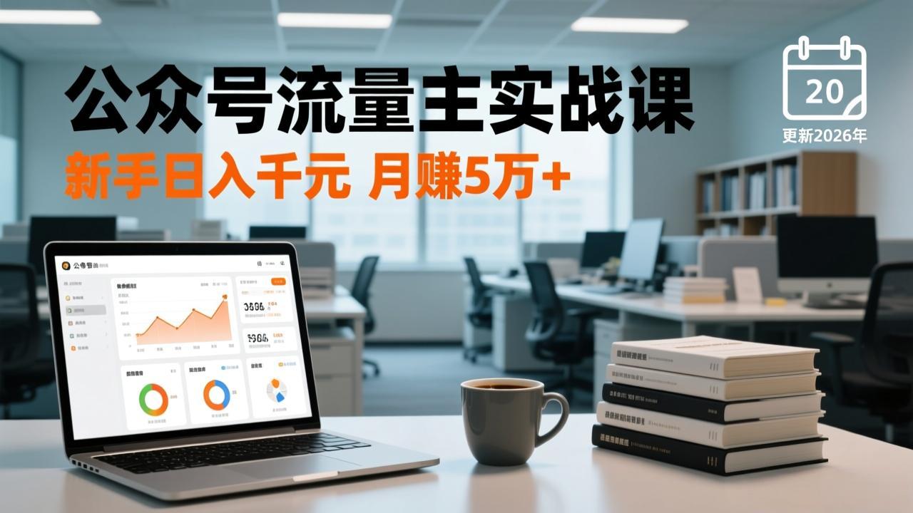 公众号流量主实战课,爆文写作、流量池运营、多平台分发,新手日入千元月赚5万+更新2026年-网创风向标