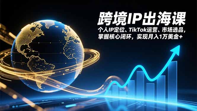 跨境IP出海课，个人IP定位、TikTok运营、市场选品，掌握核心闭环，实现月入1万美金+-网创风向标