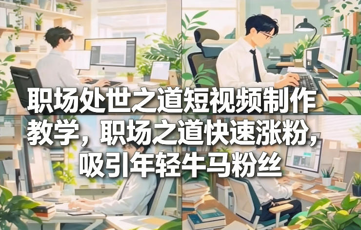 职场处世之道短视频制作教学，职场之道快速涨粉，吸引年轻牛马粉丝-网创风向标