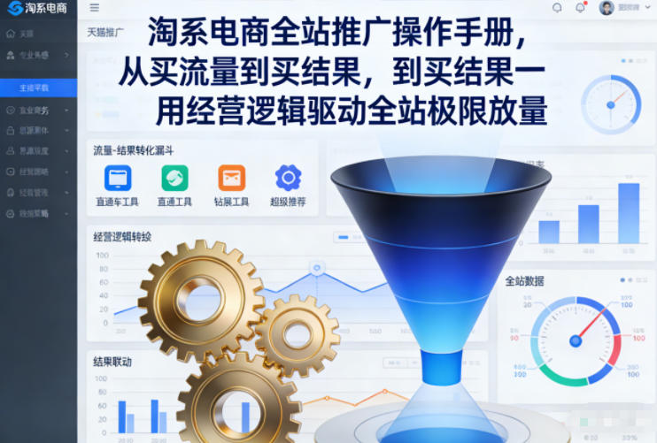 淘系电商全站推广操作手册，从买流量到买结果一用经营逻辑驱动全站极限放量-网创风向标