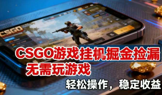 CSGO游戏挂G掘金捡漏，不需要玩游戏，操作简单，收益稳定【揭秘】-网创风向标