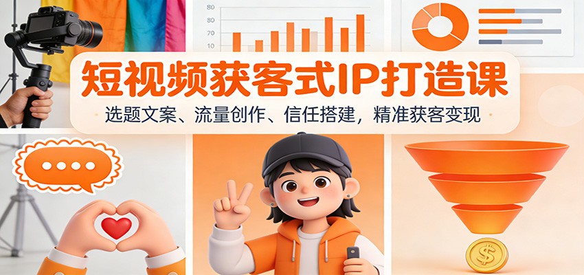 短视频获客式IP打造课：选题文案、流量创作、信任搭建，精准获客变现-网创风向标