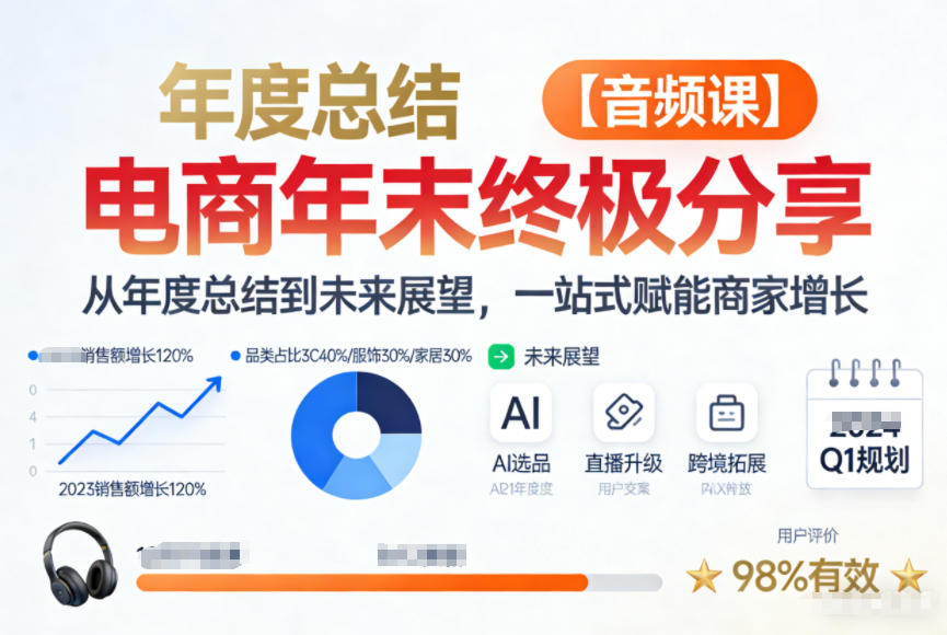 电商年未终极分享，从年度总结到未来展望，一站式赋能商家增长【音频课】-网创风向标