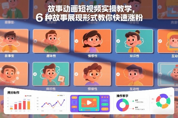 故事动画短视频实操教学，6种故事展现形式教你快速涨粉-网创风向标