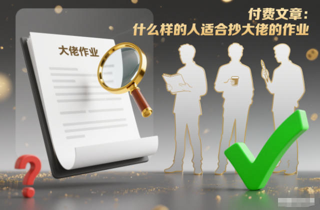 付费文章:什么样的人适合抄大佬的作业?-网创风向标