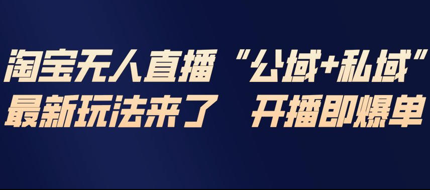 淘宝无人直播完整教程,公试+私域,最新玩法来了,开播即爆单-网创风向标