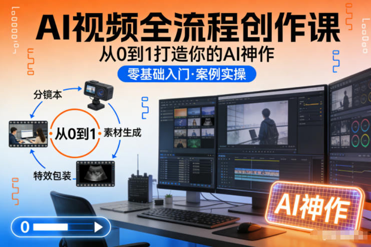 AI视频全流程创作课，从0到1打造你的AI神作-网创风向标