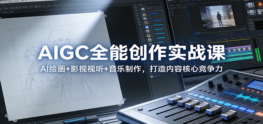 AIGC全能创作实战课:AI绘画+影视视听+音乐制作,打造内容核心竞争力-网创风向标