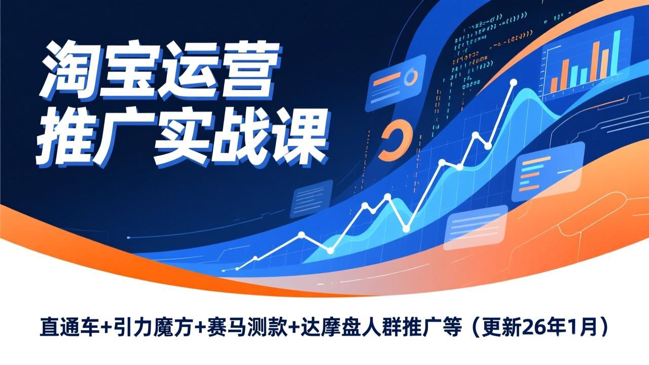 淘宝运营推广实战课，直通车+引力魔方+赛马测款+达摩盘人群推广等(更新26年1月-网创风向标