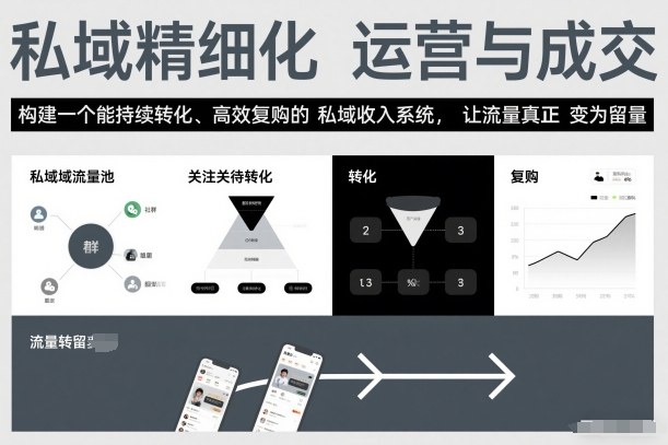 私域精细化运营与成交，构建一个能持续转化、高效复购的私域收入系统，让流量真正变为留量-网创风向标