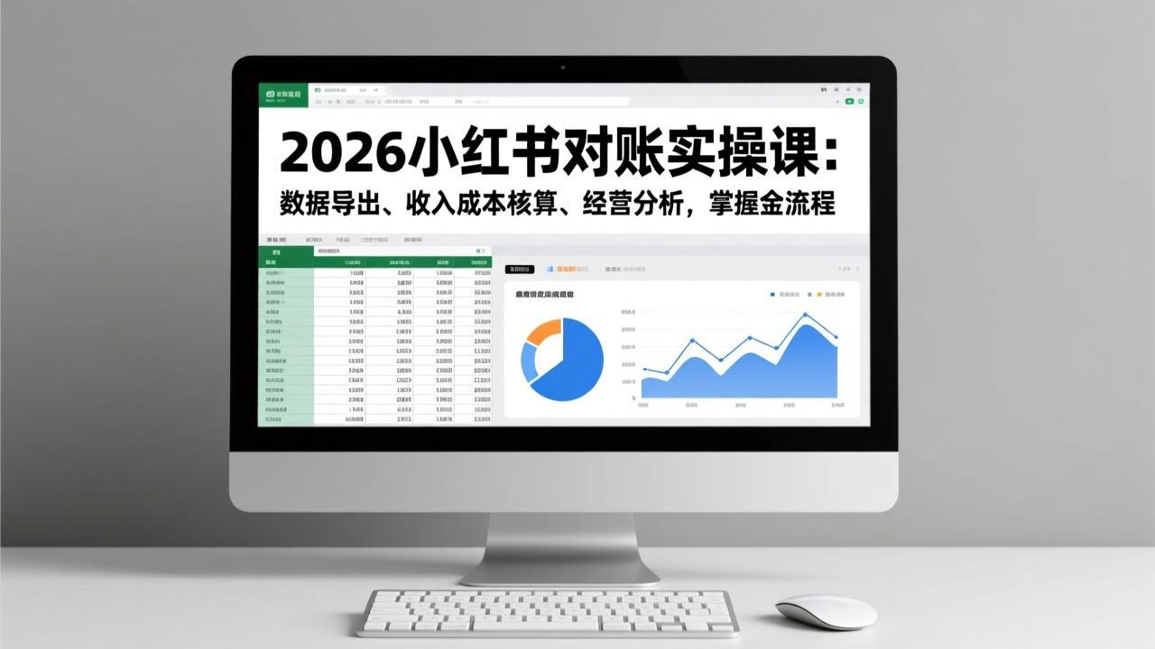 2026小红书对账实操课：数据导出、收入成本核算、经营分析，掌握全流程-网创风向标