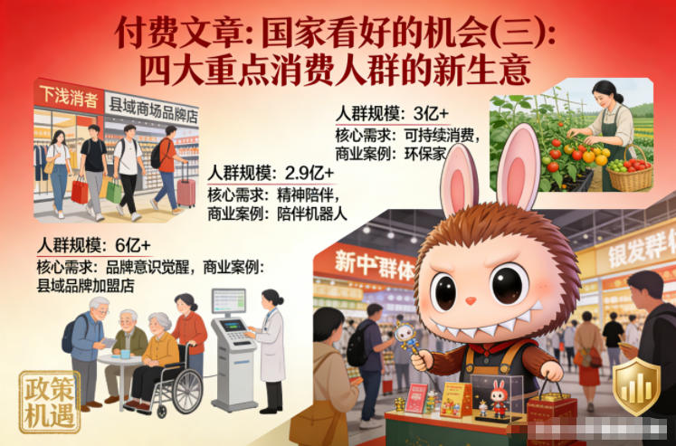 付费文章:国家看好的机会(三):四大重点消 费人群的新生意-网创风向标