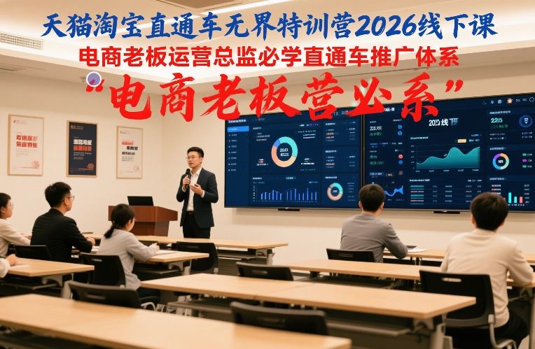 天猫淘宝直通车无界特训营2026线下课,电商老板运营总监必学直通车推广体系-网创风向标