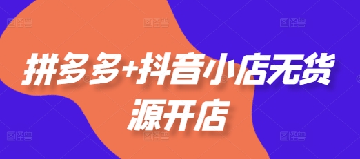 拼多多+抖音小店无货源开店，包括：选品、运营、基础、付费推广、爆款案例等(更新25年12月)-网创风向标