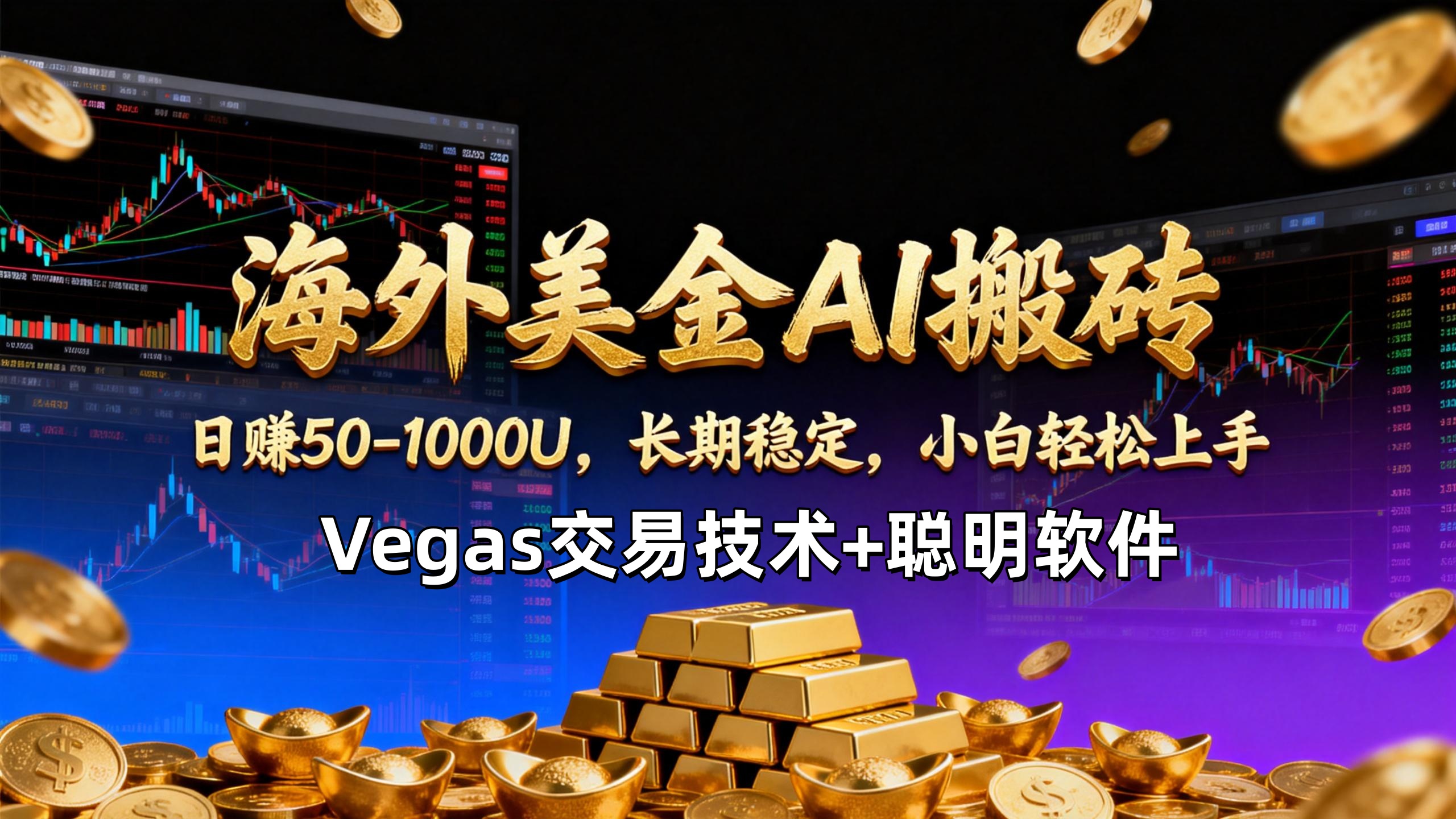 【海外美金AI搬砖】Vegas交易技术+聪明软件,日赚50-1000U,长期稳定,小白轻松上手。-网创风向标