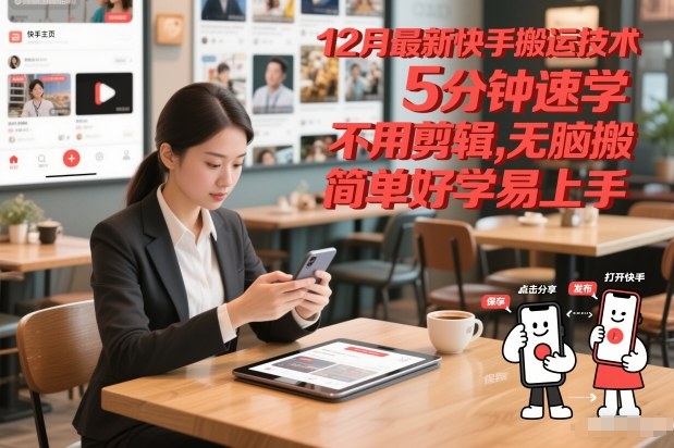12月最新快手搬运技术,5分钟速学,不用剪辑无脑搬,简单好学易上手-网创风向标
