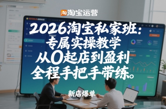 2026淘宝私家班：专属实操教学，从0起店到盈利，全程手把手带练-网创风向标