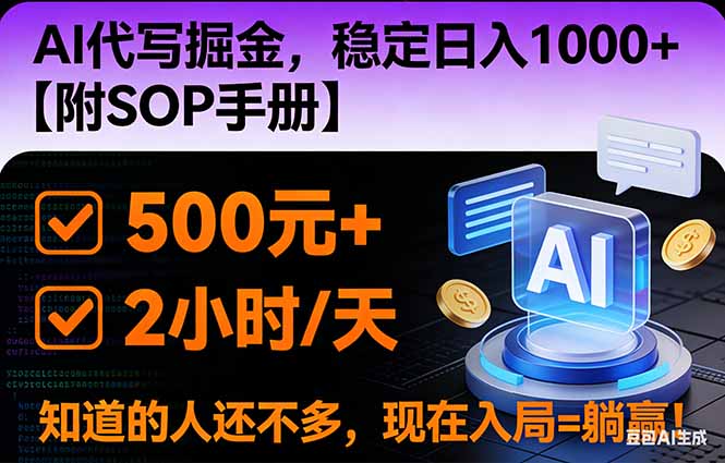 2026风口项目,AI代写掘金,稳定日入1000+,掌握核心技能【附SOP手册】-网创风向标