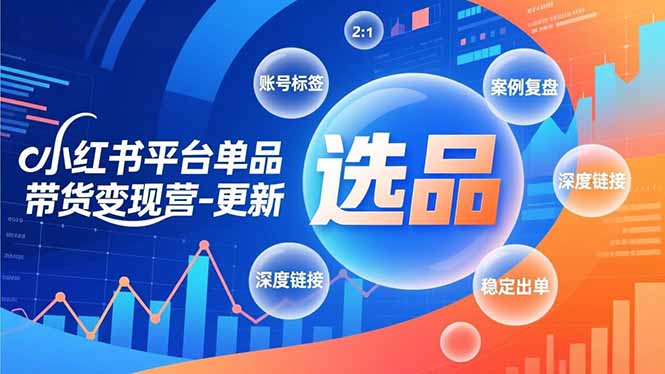 小红书平台单品带货变现营-更新，极致选品、账号标签、案例复盘，深度链接，快速启动稳定出单-网创风向标