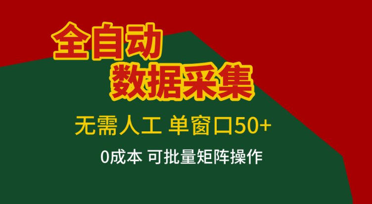 全自动数据采集，无需人工，单窗口50+，0成本可批量矩阵操作【揭秘】-网创风向标