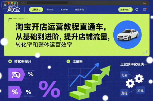 淘宝开店运营教程直通车，从基础到进阶，提升店铺流量，转化率和整体运营效率(更新26年1月)-网创风向标