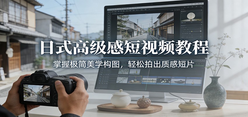日式高级感短视频教程:掌握极简美学构图,轻松拍出质感短片-网创风向标