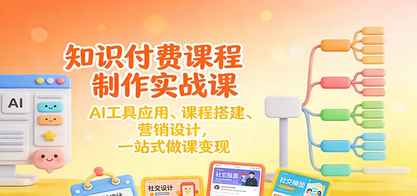 知识付费课程制作实战课：AI工具应用 、课程搭建、营销设计，一站式做课变现-网创风向标
