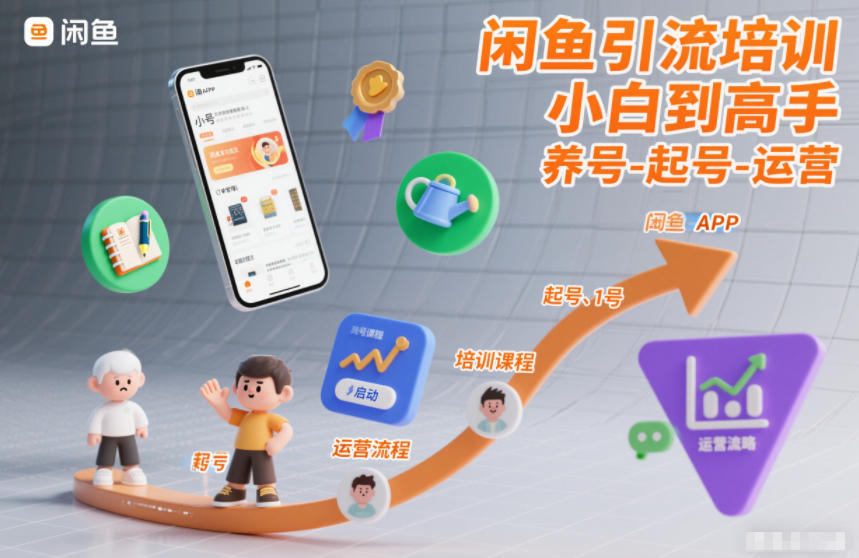 闲鱼引流培训，小白到高手，养号-起号-运营-网创风向标